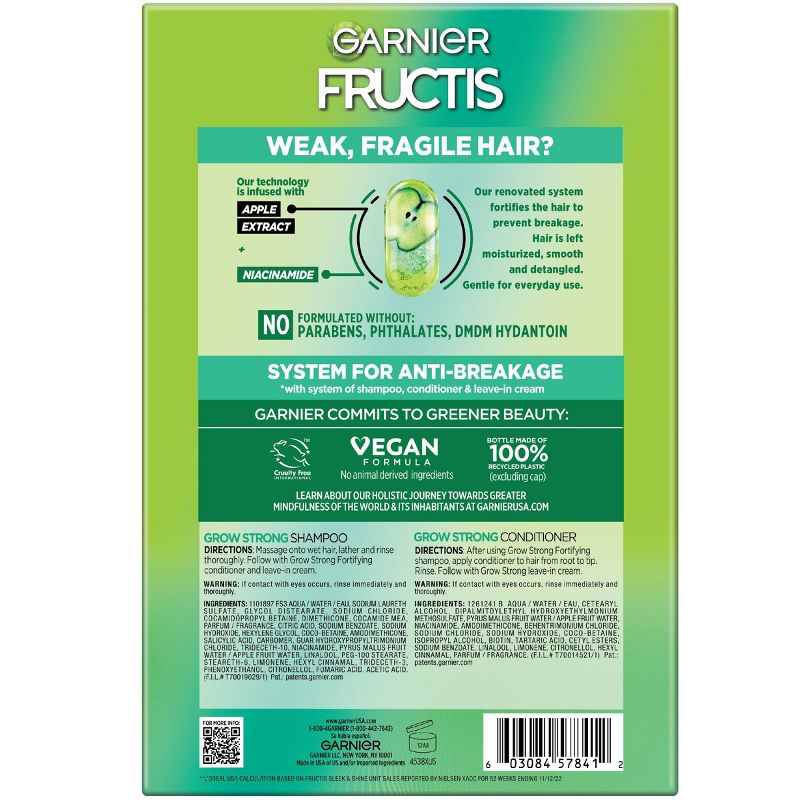 Garnier Fructis Active Fruit Protein Grow Strong Fortifying Shampoo &#38; Conditioner Twin Pack - 24.5 fl oz, 5 of 7