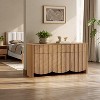 LuxenHome Oak Finish Manufactured Wood 3-Drawer 3-Door 63-Inch Wide Buffet Cabinet - 4 of 4