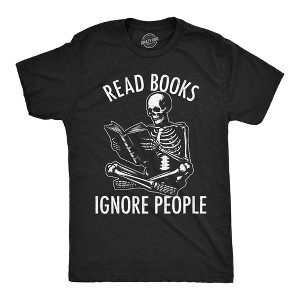 Mens Funny T Shirts Read Books Ignore People Sarcastic Reading Graphic Novelty Tee For Men - Crazy Dog Men's T Shirt - 1 of 4