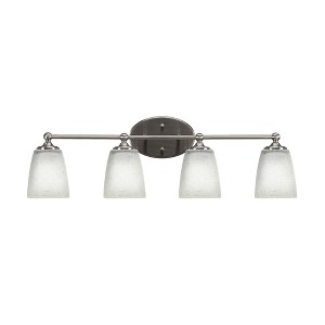 Toltec Lighting Capri 4 - Light Vanity in  Brushed Nickel with 4.5" Square White Muslin Shade - 1 of 2