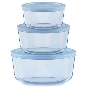 Pyrex Simply Store Tint 6pc Food Container Storage Set Blue