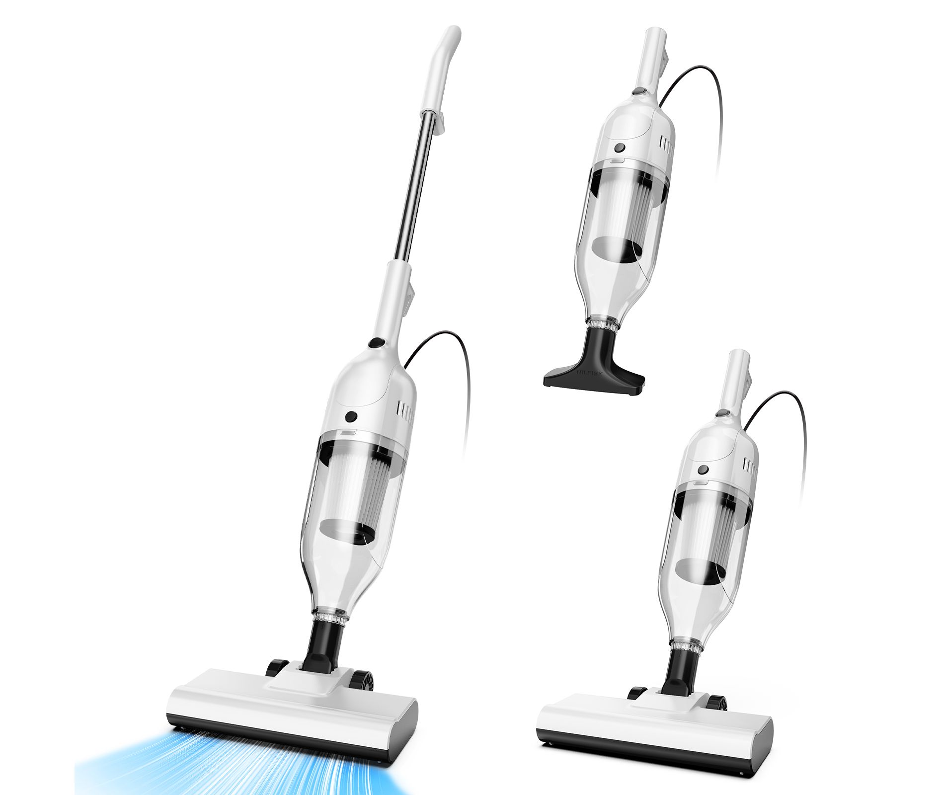 YOMA R7 3-in-1 Corded Stick Vacuum Cleaner 600W Powerful Suction Lightweight Bagless Vacuum with HEPA Filter Multi-Surface