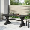 PAGED 70" Dining Table, Modern Kitchen Table with Aluminum Frame, Rectangle Patio Table for Indoor and Outdoor - 2 of 4