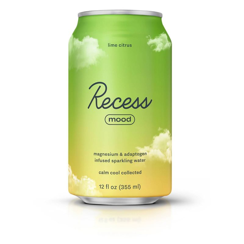 Recess Mood Lime Citrus Sparkling Water with Magnesium L Threonate - 12 fl oz Can, 1 of 6