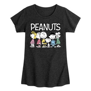 Girls' - Peanuts - Peanuts Crew Fitted Short Sleeve Graphic T-Shirt - 1 of 4