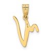 Black Bow Jewelry 14k Yellow Gold, Mimi Collection, Small Script Initial V Pendant - 3 of 4
