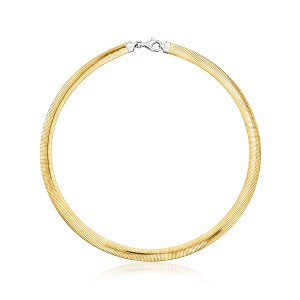 Ross-Simons Italian Sterling Silver and 18kt Gold Over Sterling Reversible Omega Necklace - 1 of 4