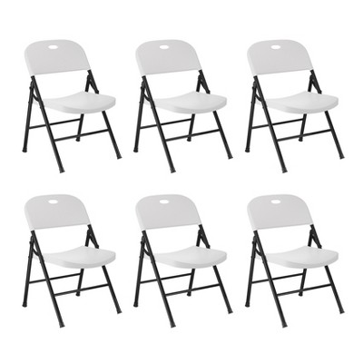 SKONYON Portable Folding Chair Set with Durable Steel Frame 4 Pack and 6 Pack