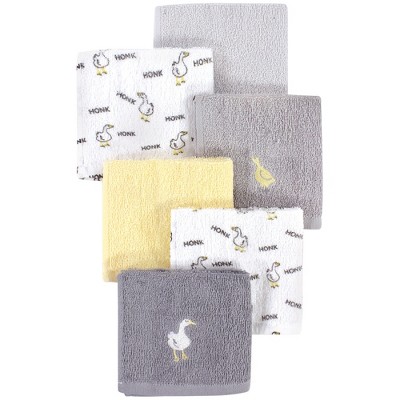 Luvable Friends Baby Unisex Super Soft Cotton Washcloths, Goose, One Size