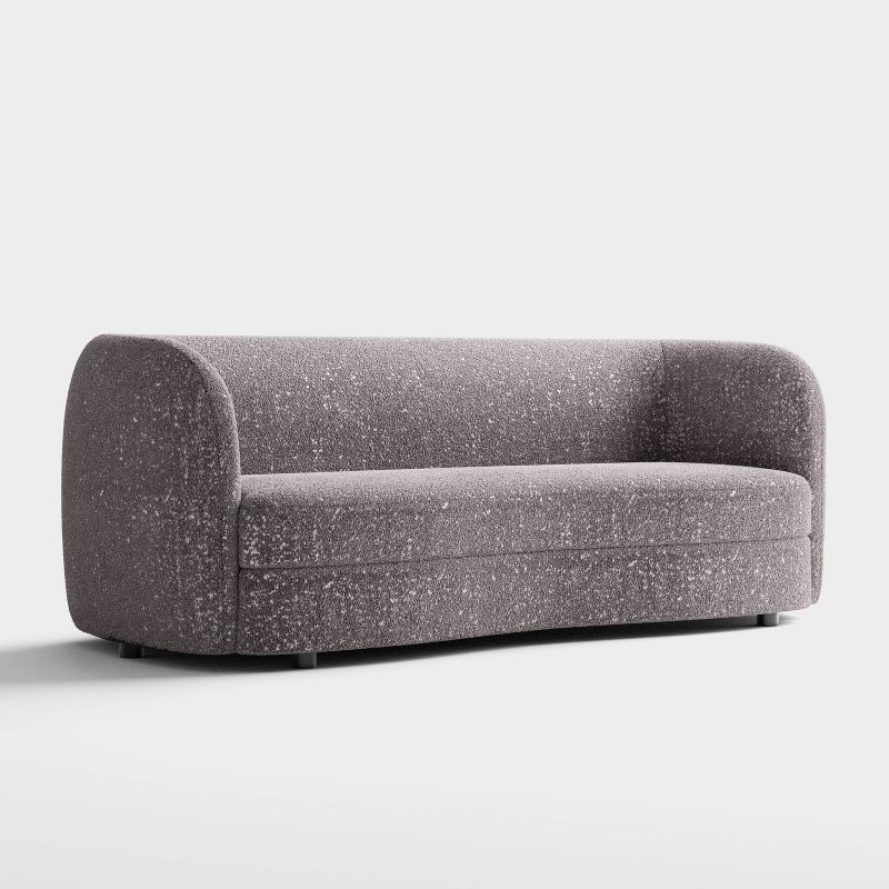 HOMES: Inside + Out 85&#34; Pinehush Boho Curved Boucle Fabric Sofa with Pocket Coil Cushions, 4 of 12