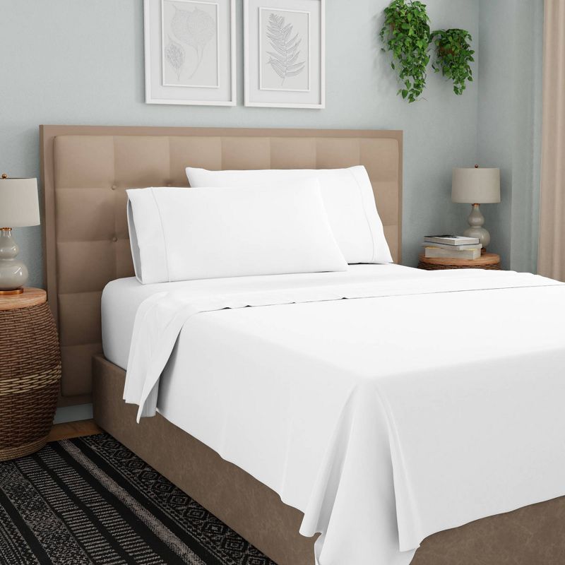 400 Thread Count Ultimate Percale Cotton Solid Sheet Set - Purity Home, 3 of 8
