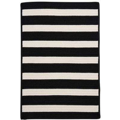 Colonial Mills Stripe It Rug - Black White 5' square