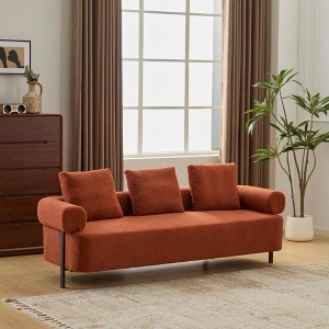 78'' Upholstered 3-Seater Sofa with 3 Plush Pillows for Living Room, Bedroom, or Apartment - 1 of 4