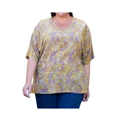 Women's Rayon Short Sleeve V-Neck Blouse - Plus - On The Plus Side
