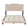 Velvet Bed Frame With Upholstered Headboard Rivet Trim, Modern Platform Bed, No Box Spring Needed, 10 Slats Supports - 4 of 4
