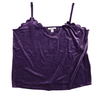 bar III Womens Scalloped Cami Tank Top, Purple, X-Large