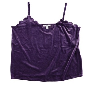 bar III Womens Scalloped Cami Tank Top, Purple, X-Large - 1 of 2