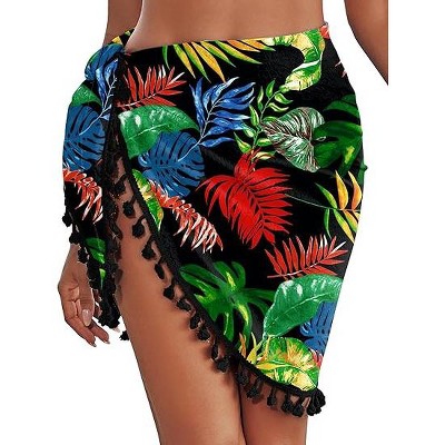 AI'MAGE Sarong Wraps for Women Swimsuit Coverups Beach Bathing Suit Cover Up Tassels Bikini Short Wrap Skirts for Swimwear