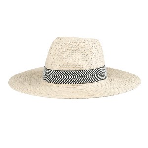 Levi's Women's Herringbone Band Wide Brim Straw Hat - 1 of 4