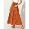 Allegra K Women's Boho Summer Smocked Elastic Waist Tiered A-Line Beach Maxi Skirt - 3 of 4
