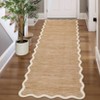 Washable Rug Modern Scalloped Rug Non Slip, Neutral Indoor Carpet - 4 of 4