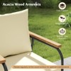 Tangkula Set Of 4 Wicker Patio Furniture Set Outdoor Conversation Set w/ Tempered Glass Coffee Table Rattan Cushioned Chairs with Acacia Wood Armrests - 3 of 4