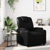 vidaXL Black Faux Leather Manual Recliner - Wingback Armchair with Cup Holders and Handle for Home Theater/Lounge - 2 of 4
