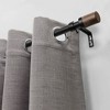 Decorative Drapery Curtain Rod with Maple Wood Cylinder Finials Matte Black - Lumi Home Furnishings - 2 of 4