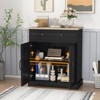 Sideboard Buffet Cabinet with Storage, Storage Cabinet with Door & Adjustable Shelf - 4 of 4