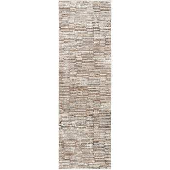 Nourison Modern Multi Stripe Sustainable Woven Area Rug with Lines Brown