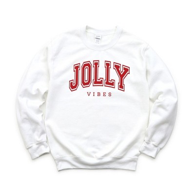 Simply Sage Market Women's Graphic Sweatshirt Jolly Vibes Varsity Thick Outline