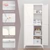 KIGFTSOD 2 Doors Metal Storage Cabinet Kitchen Pantry With Adjustable Shelves, Tall Steel Locker For Kitchen, Living Room, Dining Room, Office - 4 of 4