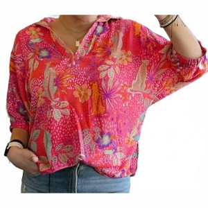 Women's Jungle Party V-neck Top - ADRIENNE - 1 of 3