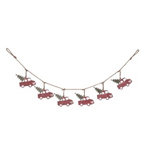 Transpac Metal 50 in. Multicolor Christmas Rustic Truck Banner - 1 of 2