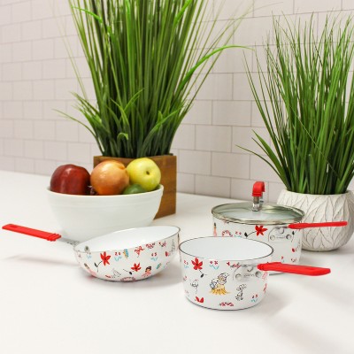 BergHOFF CookNCo 4 Pcs Children's Cookware Set Floral Pattern