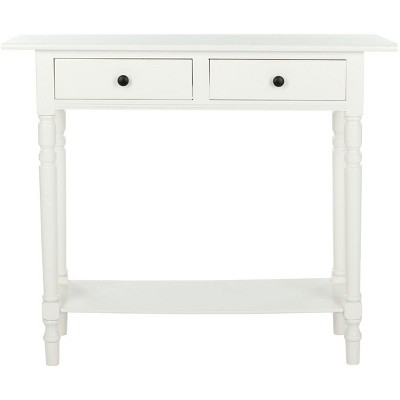 Transitional White Wood 2-Drawer Rectangular Console Table