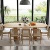 PexFix 79" x 33.5" Solid Wood Farmhouse Dining Table with V-Shaped Legs and Oval Wood Top for Modern Dining Rooms & Family Gatherings Natural - 3 of 4