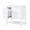 30" Bathroom Vanity With Sink Top, 2 Doors 1 Drawer 1 Bottom Open Shelf, Solid Wood Frame Bathroom Cabinet Vanity, Freestanding Cabinet - 2 of 4