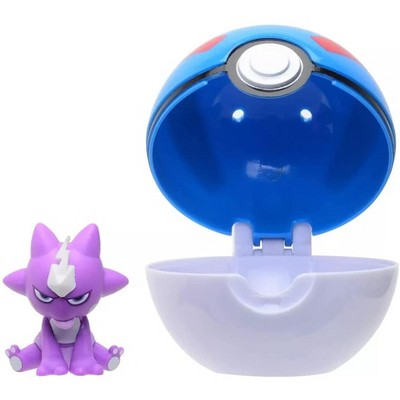 Pokemon Clip N Go Set, 2 Inch Bulbasaur & Poke Ball