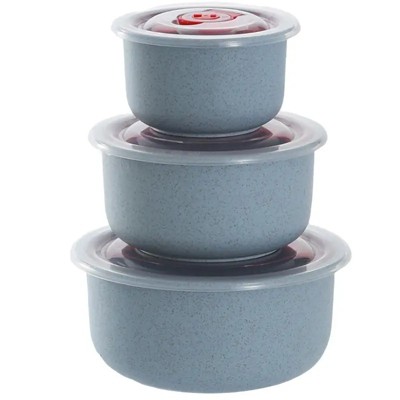 3-Pack Lightweight Wheat Straw Bowls - Reusable Eco-Friendly Food Storage for Grains, Desserts, Fruits & Snacks