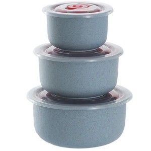 3-Pack Lightweight Wheat Straw Bowls - Reusable Eco-Friendly Food Storage for Grains, Desserts, Fruits & Snacks - 1 of 3