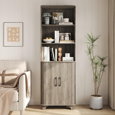 Tall Storage Cabinet,Kitchen Pantry Organizer with Adjustable Shelves, Grey