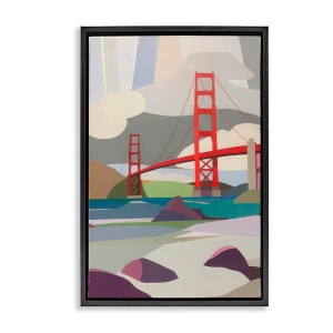 Stupell Industries Golden Gate Bridge Architecture Floating Frame Canvas Art - 1 of 4