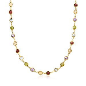 Ross-Simons 8.85-24.15 ct. t.w. Bezel-Set Multi-Gemstone Necklace in 18kt Gold Over Sterling - 1 of 4