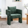 Modern 3-Leg Chenille Accent Chair with Ergonomic Arms Removable Pillow 260lbs Capacity Small Space Armchair - 2 of 4