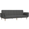 vidaXL 2-Seater Sofa Bed with Two Pillows Dark Gray Fabric - 2 of 4