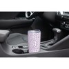 Elanze Designs 20 oz Stainless Steel On the Go Insulated Travel Tumbler With Push Top Lid, Lavender Purple Cheetah Leopard Print White - 3 of 4