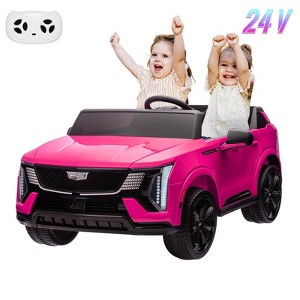 Jojoka 24V 2-Seater Ride-On Car, Licensed Cadillac Electric Truck with Remote Control, Lights, Music, Battery Powered Toy for Boys Girls - 1 of 4