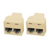 Unique Bargains 2Pcs 3 Way RJ45 8P8C Internet Extension Connector Cable Line Adapter Converters Splitter - 4 of 4