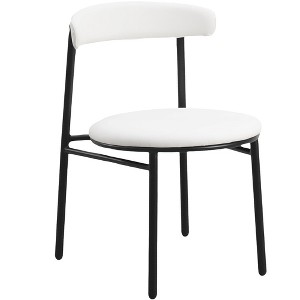 LeisureMod Lume Dining Chair Upholstered in Polyester with Powder-Coated Metal Legs Accent Side Chair for Dining Room, Kitchen - 1 of 4